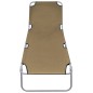 vidaXL Tumbona plegable con respaldo ajustable gris topo vidaXL Tumbona plegable con respaldo ajustable gris topo
