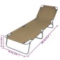 vidaXL Tumbona plegable con respaldo ajustable gris topo vidaXL Tumbona plegable con respaldo ajustable gris topo