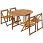 vidaXL Set comedor de jardín plegable 5 piezas madera maciza de acacia vidaXL Set comedor de jardín plegable 5 piezas madera maciza de acacia