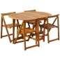 vidaXL Set comedor de jardín plegable 5 piezas madera maciza de acacia vidaXL Set comedor de jardín plegable 5 piezas madera maciza de acacia