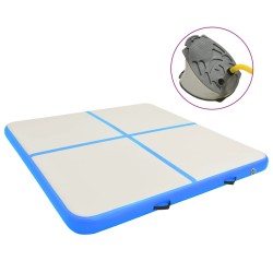vidaXL Esterilla inflable de gimnasia con bomba PVC azul 200x200x20 cm