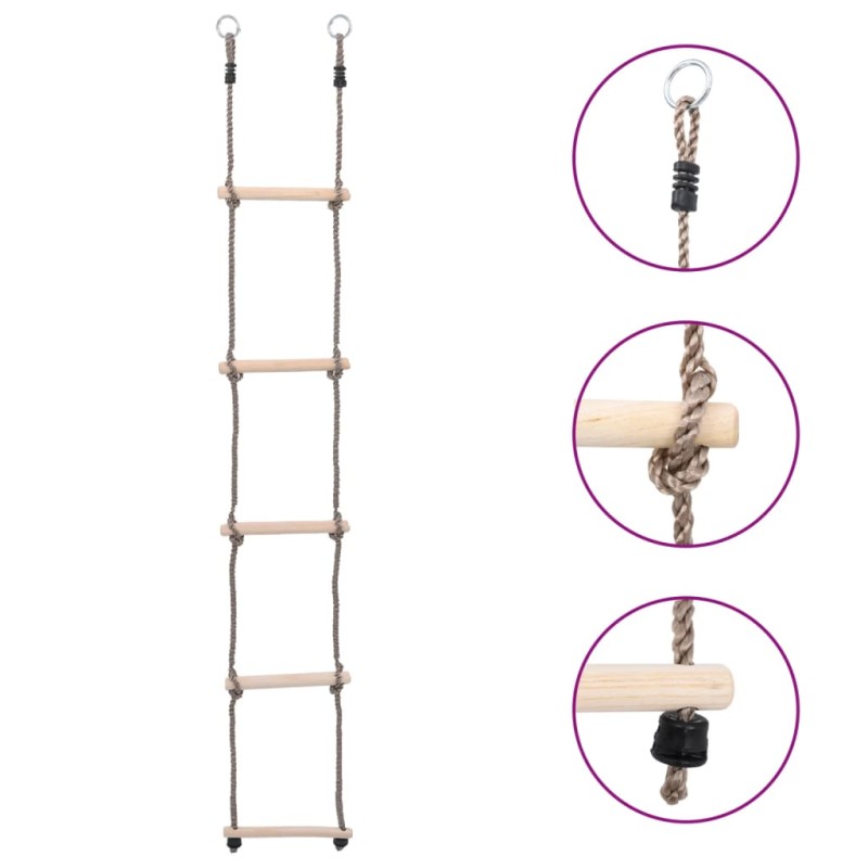 vidaXL Escalera de 5 peldaños madera maciza de pino 210 cm vidaXL Escalera de 5 peldaños madera maciza de pino 210 cm