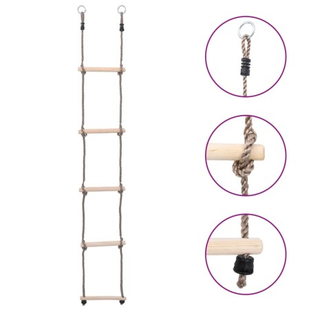vidaXL Escalera de 5 peldaños madera maciza de pino 210 cm