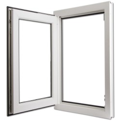 Ventana PVC oscilo-batiente triple cristal manilla der 600x1000 mm