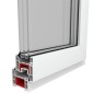 Ventana PVC oscilo-batiente triple cristal manilla der 600x1000 mm
