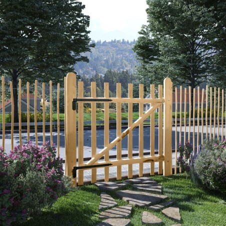 vidaXL Puerta para valla 100x100 madera de avellano impregnada