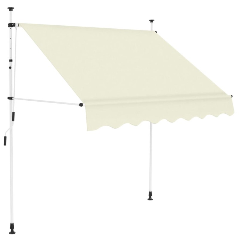 vidaXL Toldo retráctil de operación manual 150 cm crema vidaXL Toldo retráctil de operación manual 150 cm crema