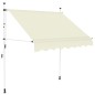 vidaXL Toldo retráctil de operación manual 150 cm crema vidaXL Toldo retráctil de operación manual 150 cm crema