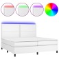vidaXL Cama box spring colchón y LED cuero sintético blanco 200x200 cm vidaXL Cama box spring colchón y LED cuero sintético blanco 200x200 cm