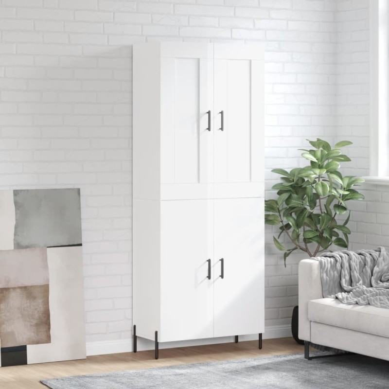 vidaXL Aparador alto madera contrachapada blanco brillo 69,5x34x180 cm vidaXL Aparador alto madera contrachapada blanco brillo 69,5x34x180 cm