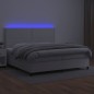 vidaXL Cama box spring colchón y LED cuero sintético blanco 200x200 cm vidaXL Cama box spring colchón y LED cuero sintético blanco 200x200 cm