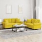 vidaXL Juego de sofás con cojines 2 piezas terciopelo amarillo vidaXL Juego de sofás con cojines 2 piezas terciopelo amarillo