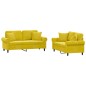 vidaXL Juego de sofás con cojines 2 piezas terciopelo amarillo vidaXL Juego de sofás con cojines 2 piezas terciopelo amarillo