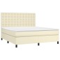 vidaXL Cama box spring colchón y LED cuero sintético crema 180x200 cm vidaXL Cama box spring colchón y LED cuero sintético crema 180x200 cm