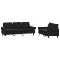 vidaXL Juego de sofás con cojines 2 piezas terciopelo negro vidaXL Juego de sofás con cojines 2 piezas terciopelo negro