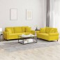 vidaXL Juego de sofás con cojines 2 piezas terciopelo amarillo vidaXL Juego de sofás con cojines 2 piezas terciopelo amarillo