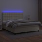vidaXL Cama box spring colchón y LED cuero sintético crema 180x200 cm vidaXL Cama box spring colchón y LED cuero sintético crema 180x200 cm