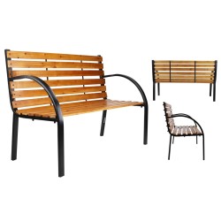 HI Banco de parque marrón 122x60x81 cm