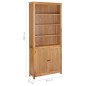 vidaXL Estantería con 2 puertas de madera maciza de roble 90x30x200 cm vidaXL Estantería con 2 puertas de madera maciza de roble 90x30x200 cm