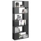 vidaXL Librería separador madera contrachapada gris brillo 80x24x186cm vidaXL Librería separador madera contrachapada gris brillo 80x24x186cm