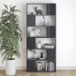 vidaXL Librería separador madera contrachapada gris brillo 80x24x186cm vidaXL Librería separador madera contrachapada gris brillo 80x24x186cm
