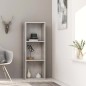 vidaXL Estantería de 3 niveles contrachapada gris hormigón 40x30x114cm vidaXL Estantería de 3 niveles contrachapada gris hormigón 40x30x114cm