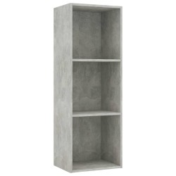 vidaXL Estantería de 3 niveles contrachapada gris hormigón 40x30x114cm