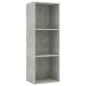 vidaXL Estantería de 3 niveles contrachapada gris hormigón 40x30x114cm vidaXL Estantería de 3 niveles contrachapada gris hormigón 40x30x114cm