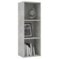 vidaXL Estantería de 3 niveles contrachapada gris hormigón 40x30x114cm vidaXL Estantería de 3 niveles contrachapada gris hormigón 40x30x114cm