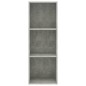 vidaXL Estantería de 3 niveles contrachapada gris hormigón 40x30x114cm vidaXL Estantería de 3 niveles contrachapada gris hormigón 40x30x114cm