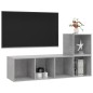vidaXL Set de muebles de salón 2 pzas madera ingeniería gris hormigón vidaXL Set de muebles de salón 2 pzas madera ingeniería gris hormigón