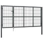 vidaXL Puerta de valla de jardín con postes acero antracita 350x120 cm