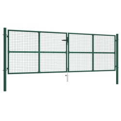 vidaXL Puerta de malla para jardín de acero verde 400x125 cm
