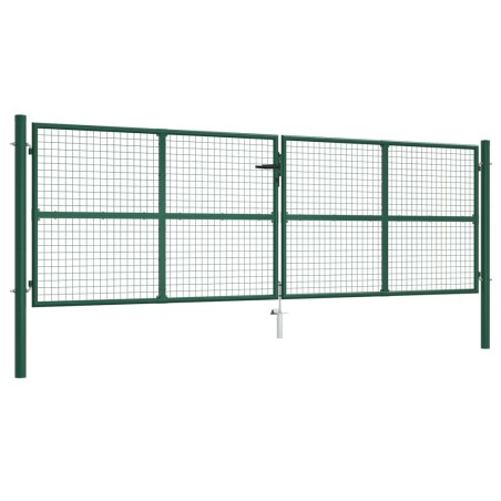vidaXL Puerta de malla para jardín de acero verde 400x125 cm