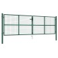 vidaXL Puerta de malla para jardín de acero verde 400x125 cm vidaXL Puerta de malla para jardín de acero verde 400x125 cm