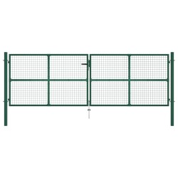 vidaXL Puerta de malla para jardín de acero verde 400x125 cm
