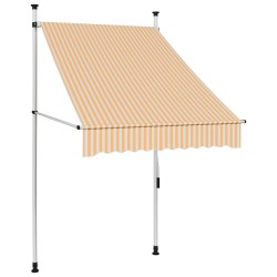 vidaXL Toldo manual retráctil 100 cm naranja y blanco a rayas