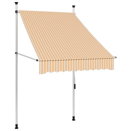 vidaXL Toldo manual retráctil 100 cm naranja y blanco a rayas