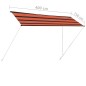 vidaXL Toldo retráctil naranja y marrón 400x150 cm vidaXL Toldo retráctil naranja y marrón 400x150 cm
