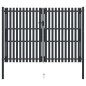 vidaXL Cancela doble de valla de acero gris antracita 306x250 cm 