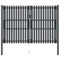 vidaXL Cancela doble de valla de acero gris antracita 306x250 cm 
