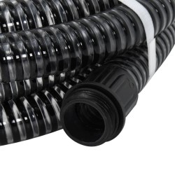 vidaXL Manguera de succión con conectores de latón PVC negro 29 mm 3 m