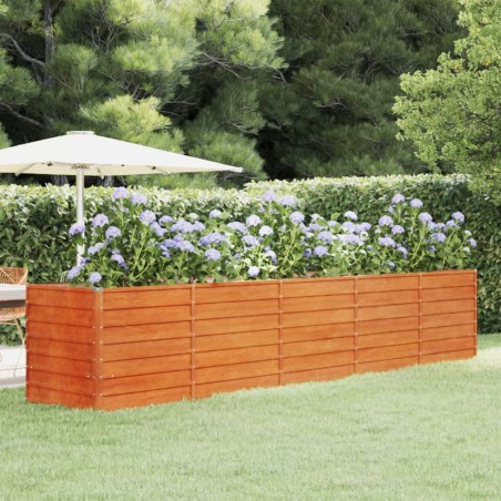 vidaXL Arriate oxidado de acero corten 400x80x77 cm