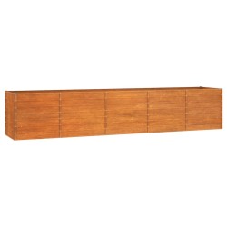 vidaXL Arriate oxidado de acero corten 400x80x77 cm