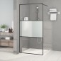 vidaXL Mampara de ducha vidrio ESG semiesmerilado negro 100x195 cm vidaXL Mampara de ducha vidrio ESG semiesmerilado negro 100x195 cm