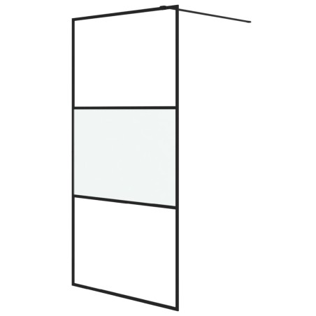 vidaXL Mampara de ducha vidrio ESG semiesmerilado negro 100x195 cm