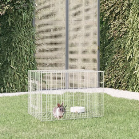 vidaXL Jaula para conejos hierro galvanizado 78x54x54 cm