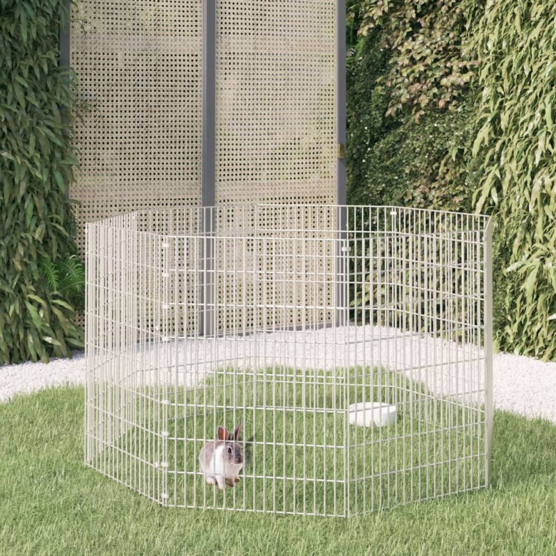 vidaXL Jaula para conejos de 8 paneles hierro galvanizado 54x80 cm vidaXL Jaula para conejos de 8 paneles hierro galvanizado 54x80 cm
