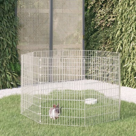 vidaXL Jaula para conejos de 8 paneles hierro galvanizado 54x80 cm