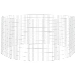 vidaXL Jaula para conejos 12 paneles hierro galvanizado 54x100 cm